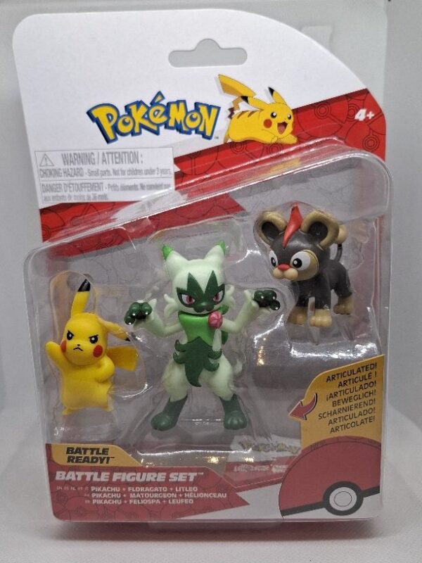 Pokémon Battle Figuren-  Pikachu, Feliospa, Leufeo